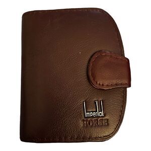 Imperial Horse Women's Small Burgundy Leather Short Half Moon Purse Card Wallet